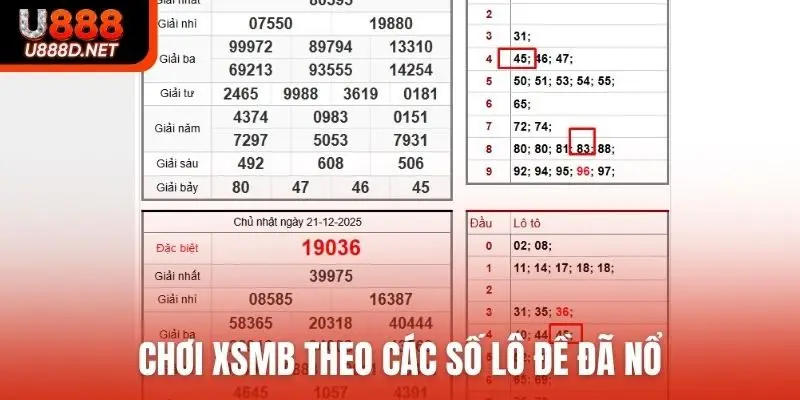 Chơi XSMB theo các số lô đề đã nổ