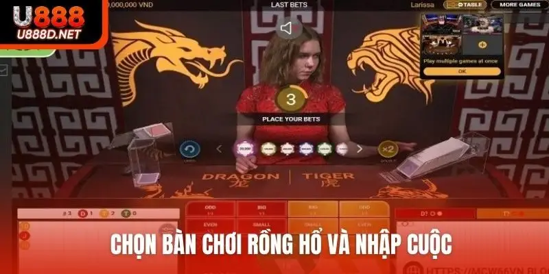 Chọn bàn chơi rồng hổ và nhập cuộc
