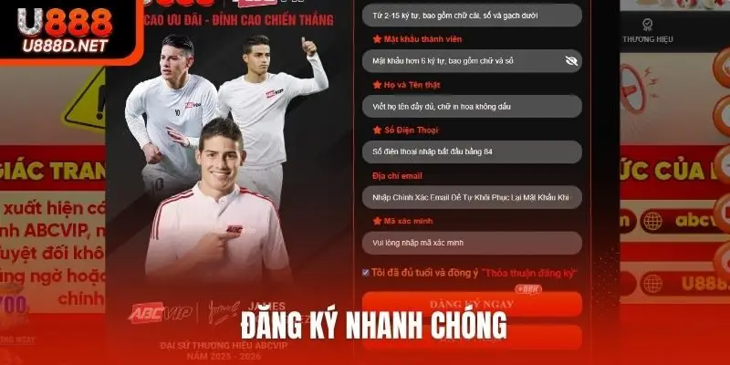 Đăng ký nhanh chóng