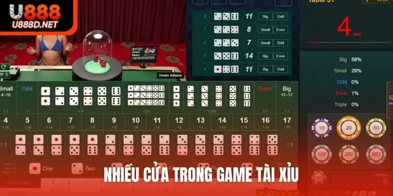Nhiều cửa trong game tài xỉu