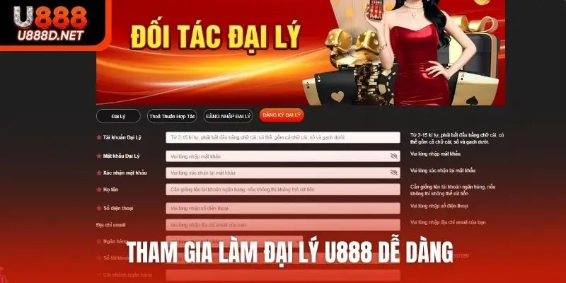 Tham gia làm đại lý U888 dễ dàng