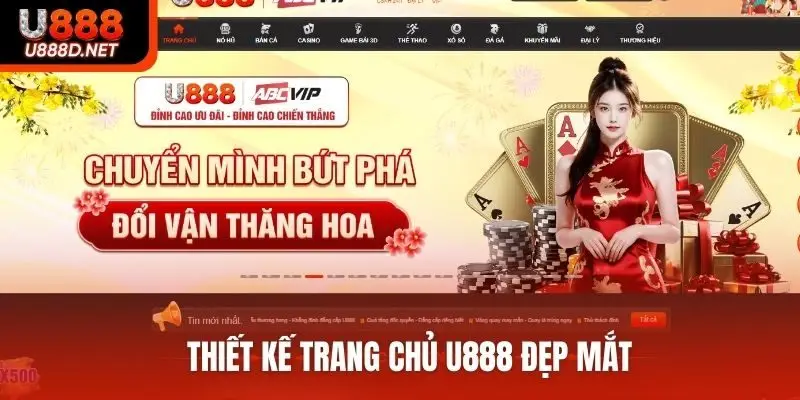 Thiết kế trang chủ U888 đẹp mắt