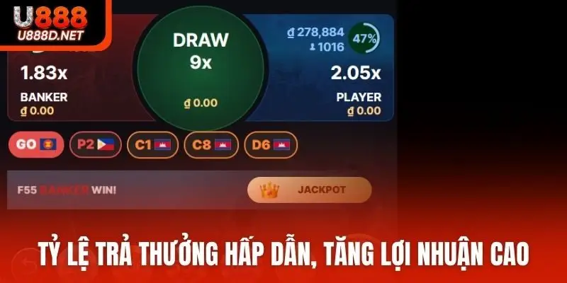 Tỷ lệ trả thưởng hấp dẫn, tăng lợi nhuận cao